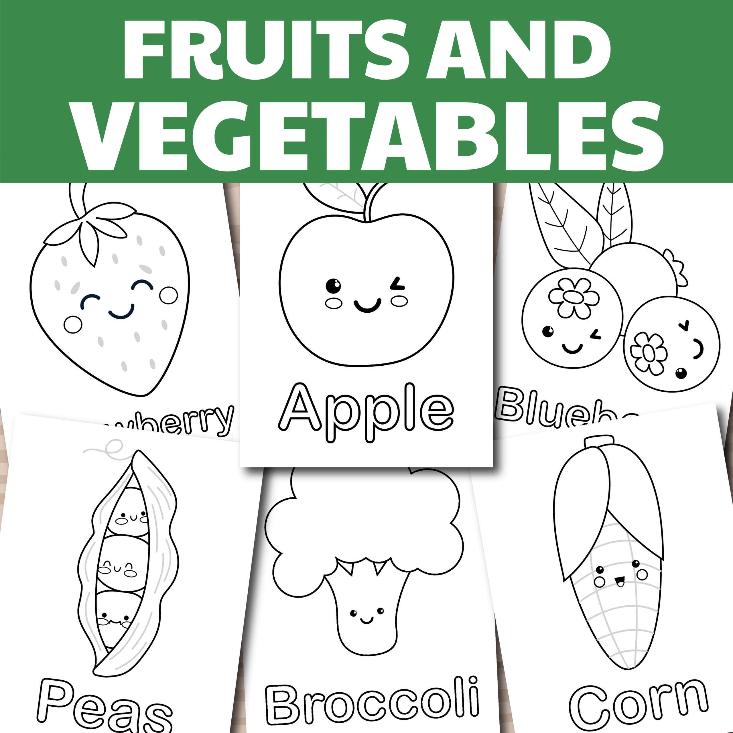 Bundle fruits and vegetables coloring pages coloring pages for kids great for teaching made by teachers