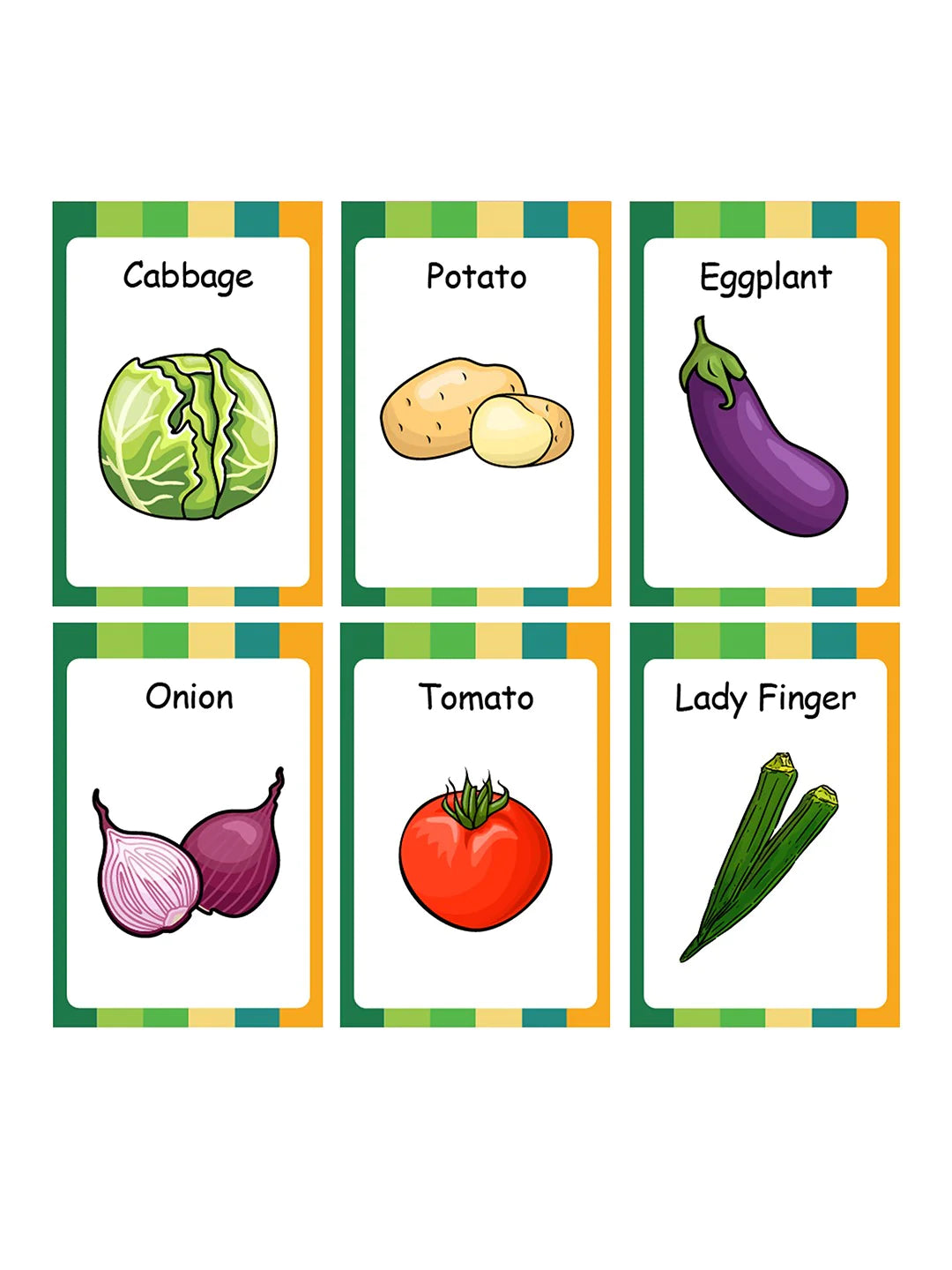 Ilearnngrow vegetable for kids learning flashcards kindergarten cra â