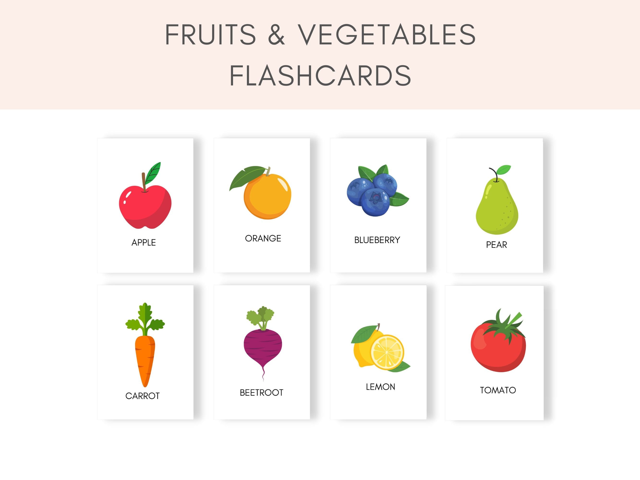 Fruits and vegetables flashcards fruits flashcards vegetable flashcards flashcards printable preschool printable toddler flashcards