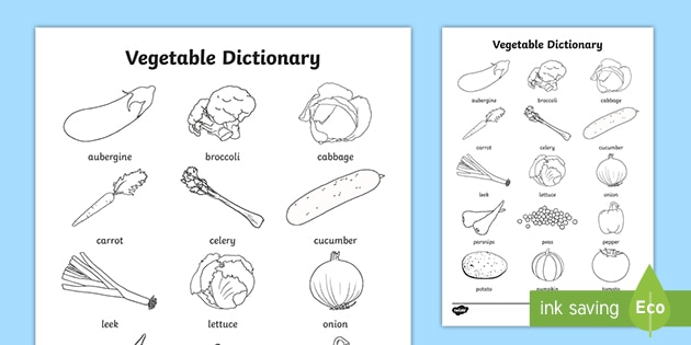 Name that vegetable colouring worksheet activity for year