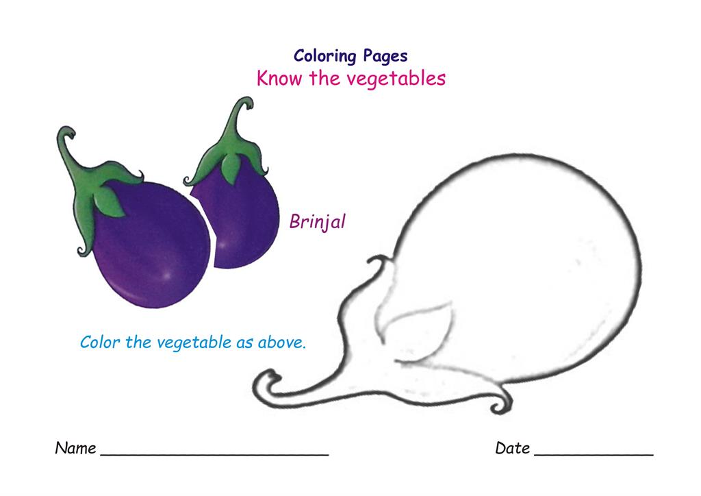 Vegetables coloring pages