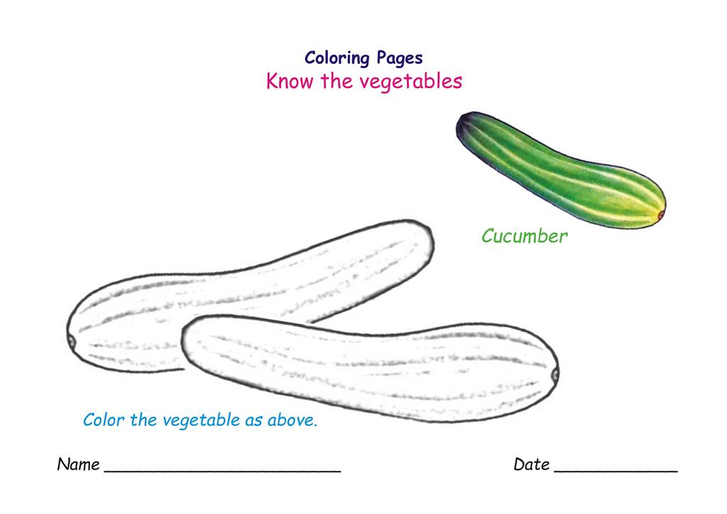 Vegetables coloring pages