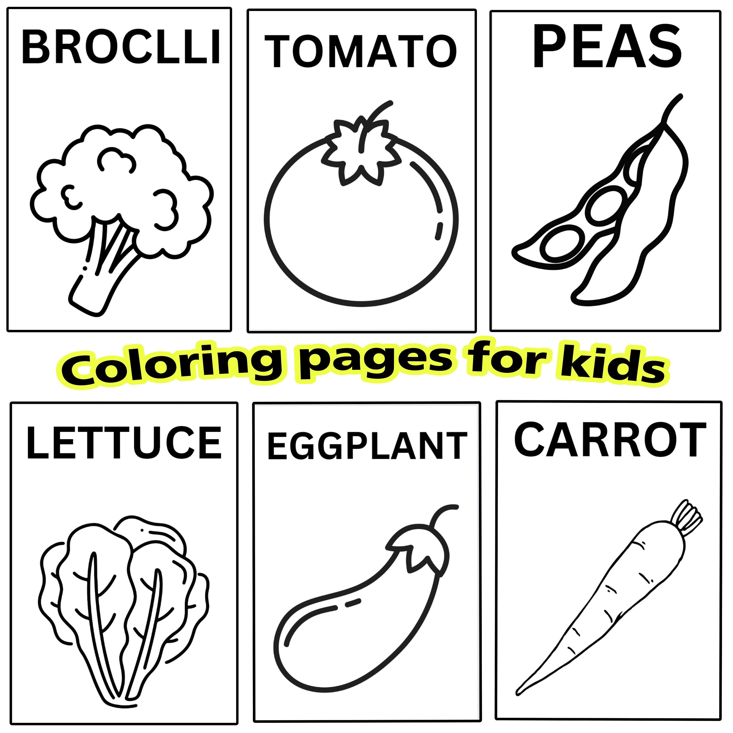 Vegetable coloring pages best for kids preschool and toddlers digital printable coloring pages