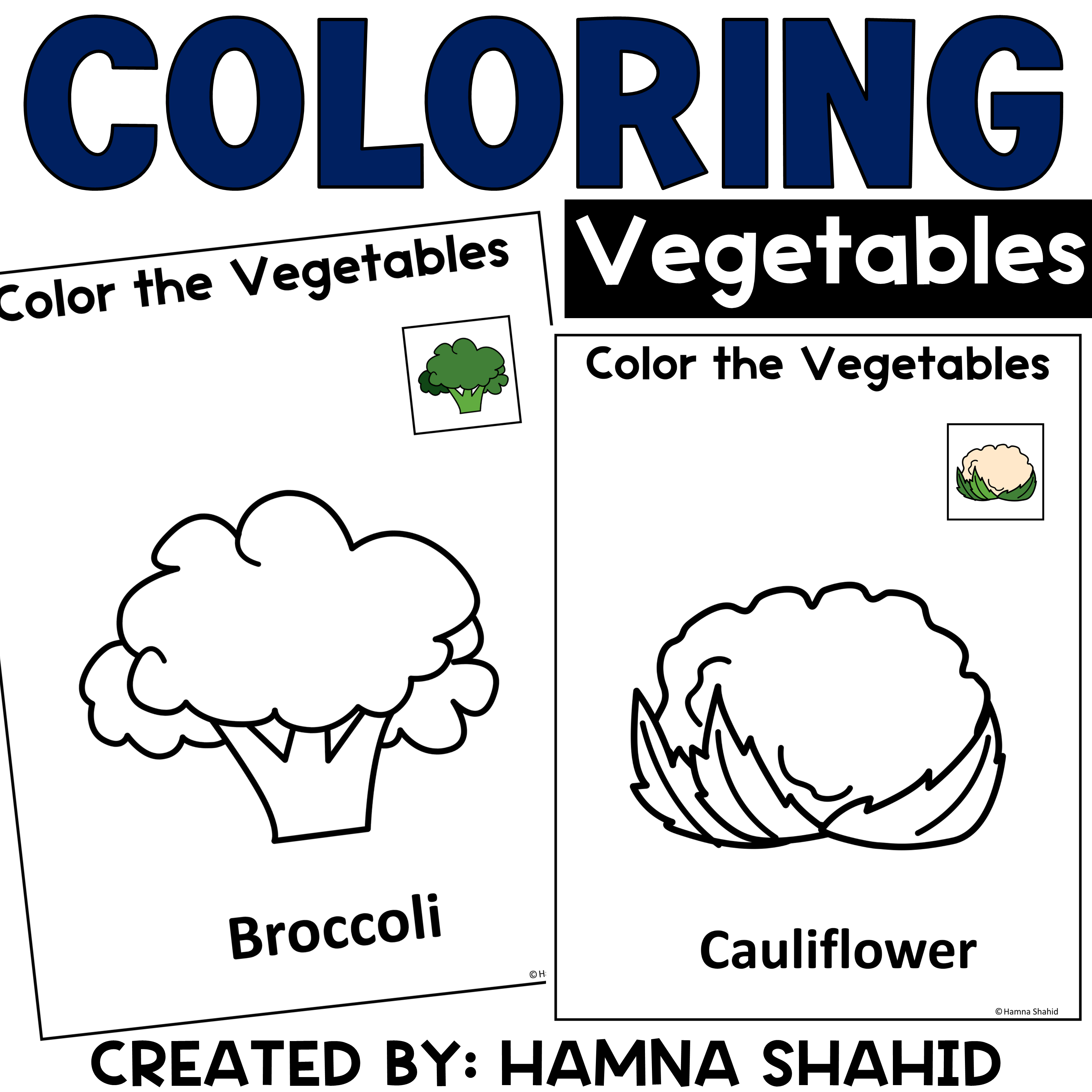Color the vegetables coloring worksheets made by teachers