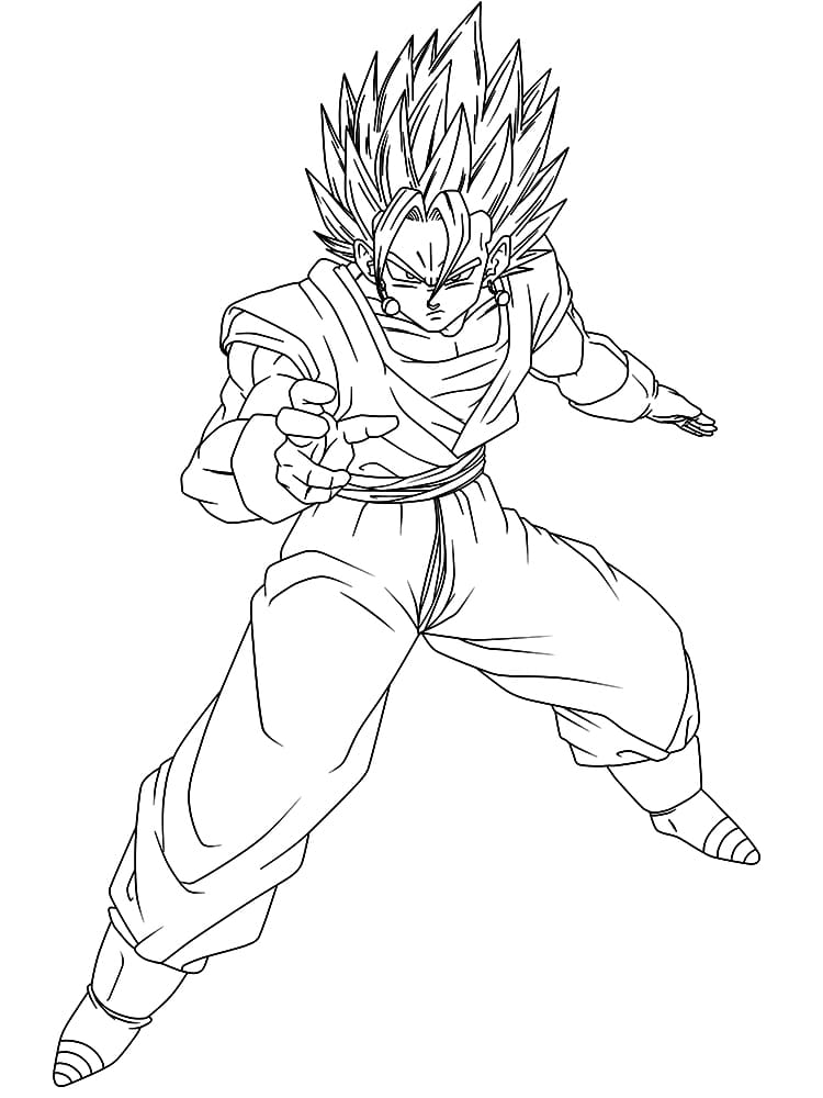 Vegito from dragon ball coloring page