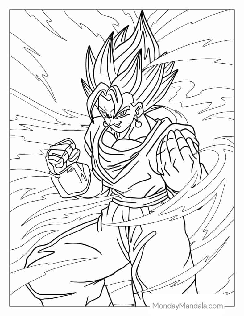 Dragon ball z coloring pages free pdf printables