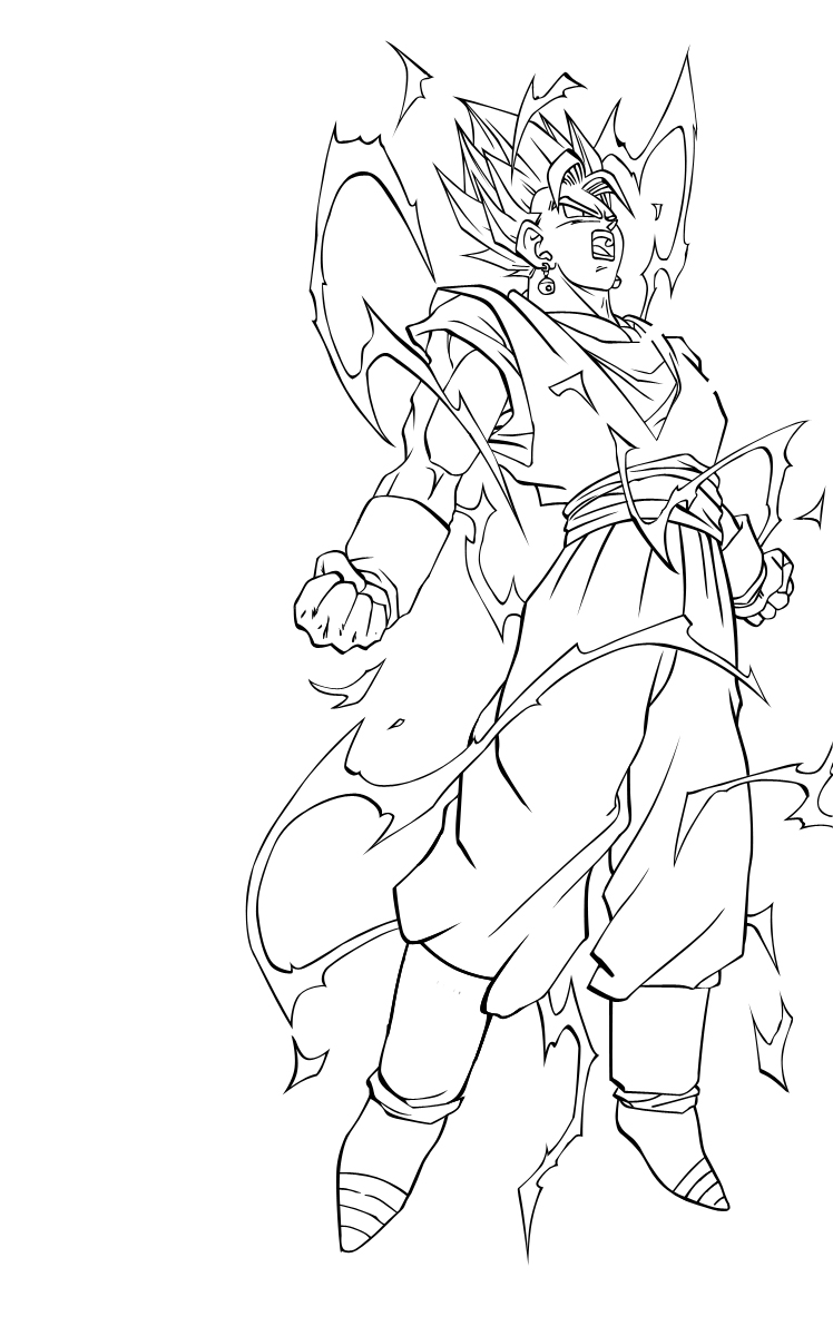 Super vegeto coloring page to print and color