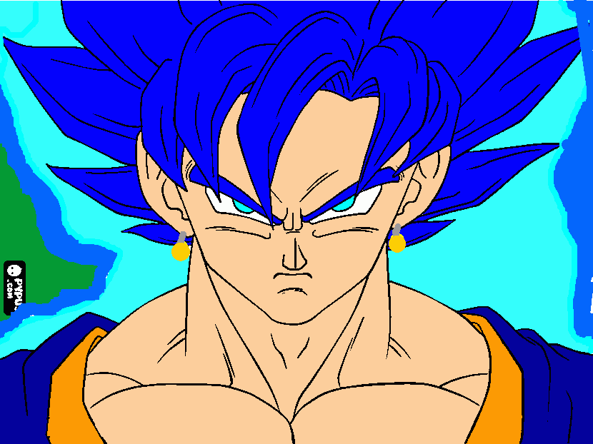 Ssb vegito coloring page printable ssb vegito