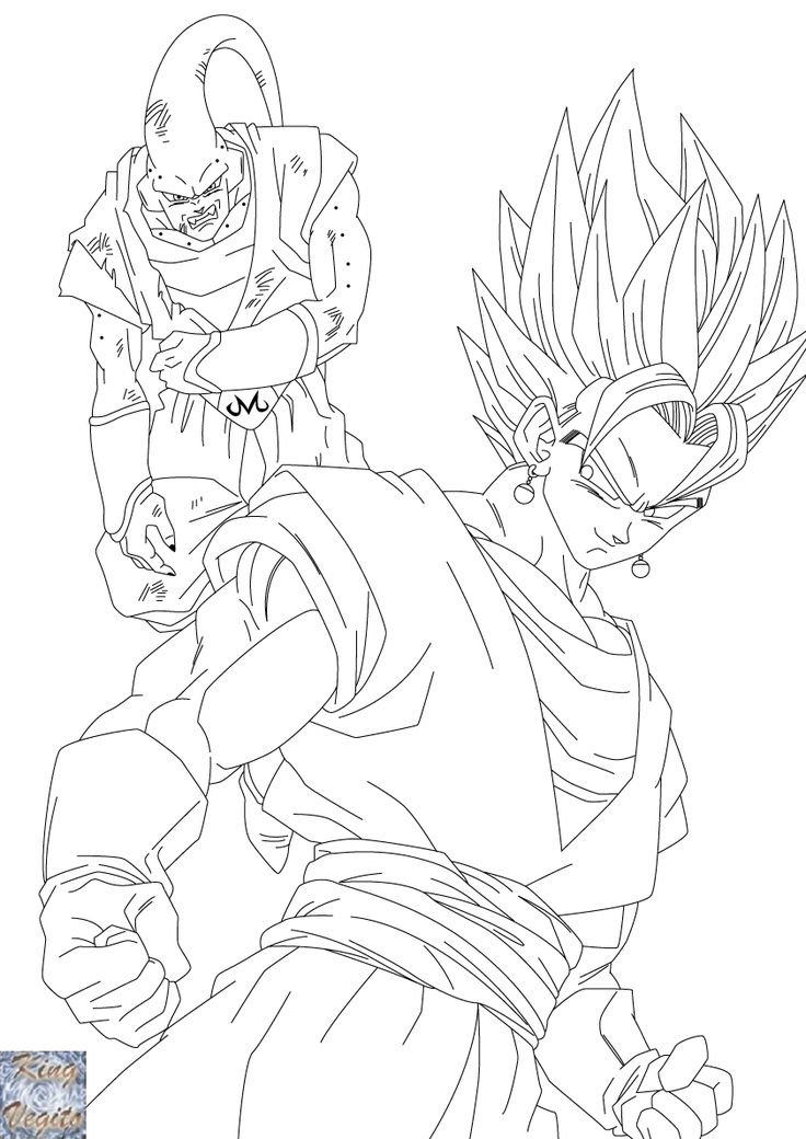 Dragon ball z super vegito coloring pages sketch coloring page