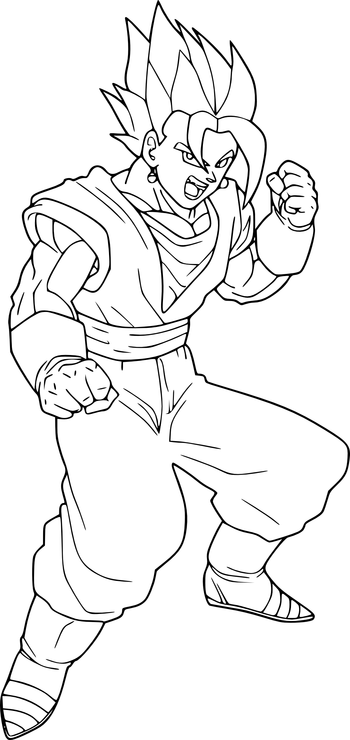 Dbz normal vegeto coloring page to print and color