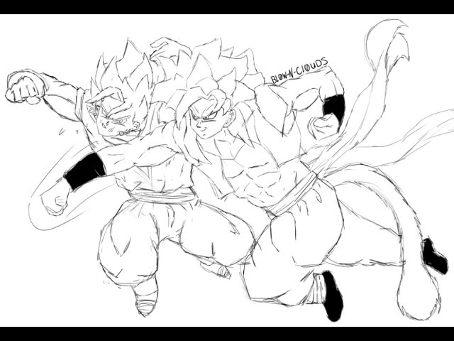 Drawing gogeta vs vegito pt