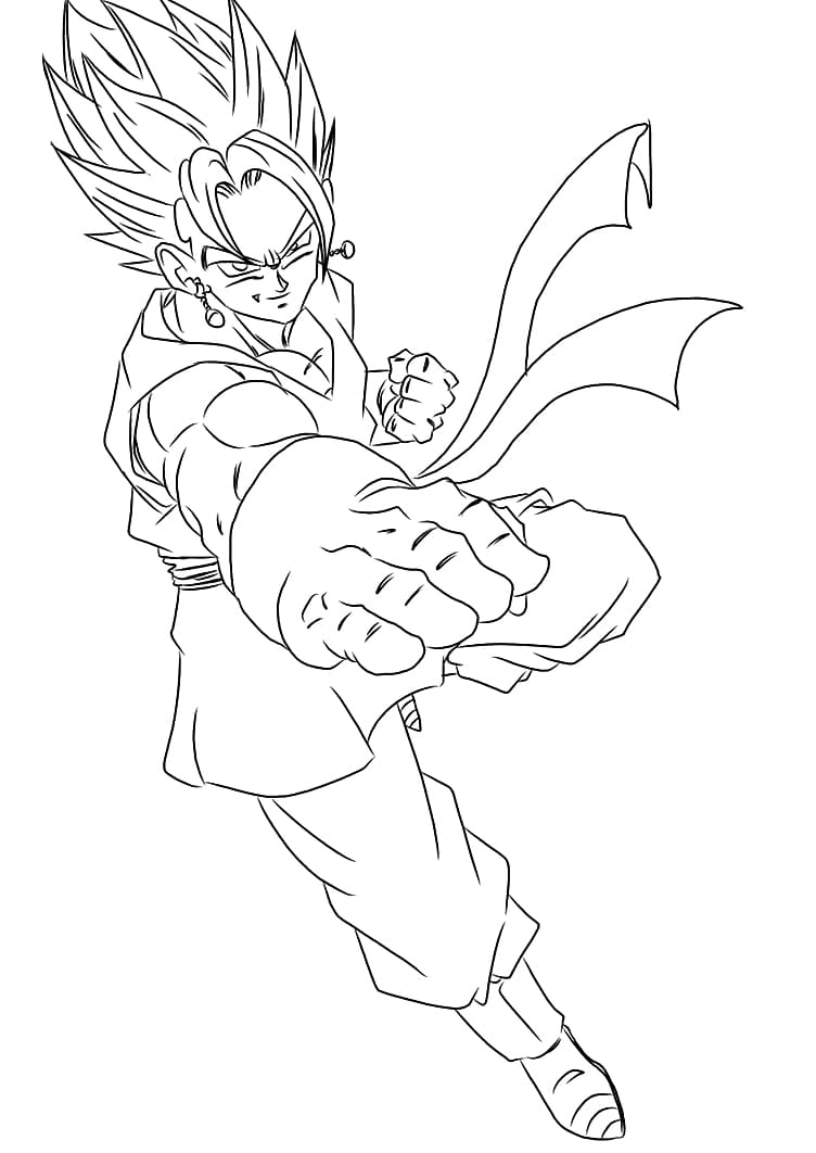Super saiyan vegito coloring page