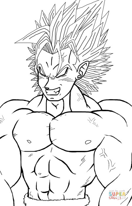 Super saiyan in berserker coloring page free printable coloring pages
