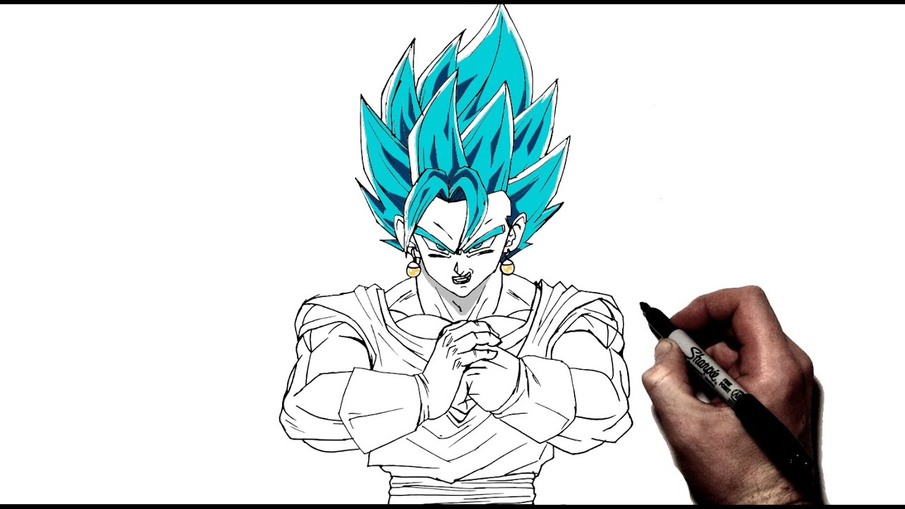How to draw vegito super saiyan blue step by step dragonball