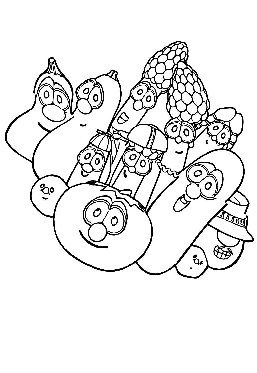 Free printable vegetable cute coloring page for adults and kids