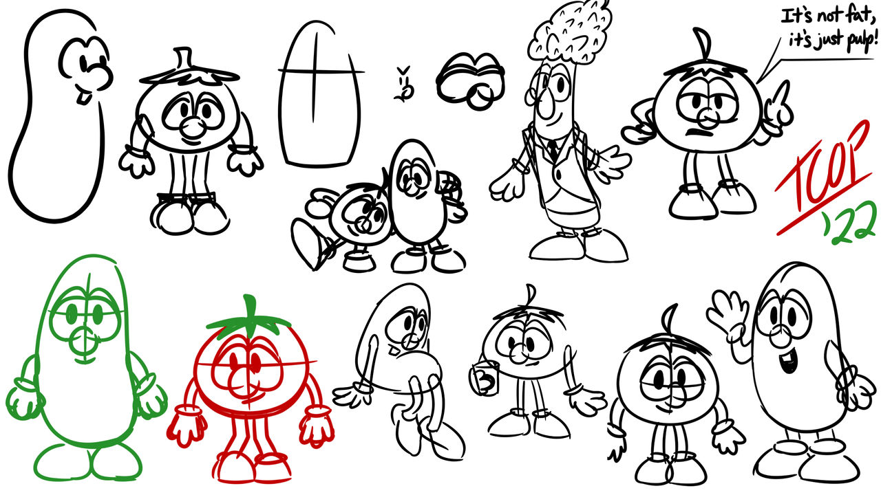 Veggietales fitnesshof doodles by thecobblerofpeaches on