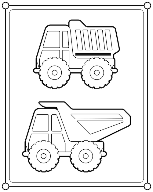 Premium vector truck construction suitable for childrens coloring page vector illustration
