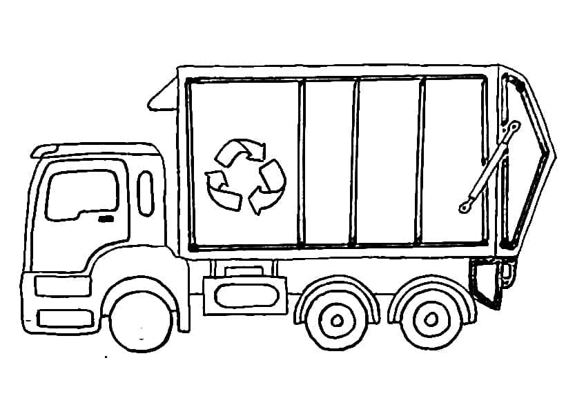 Drawing of garbage truck coloring page
