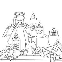 Candles angel ornaments coloring pages