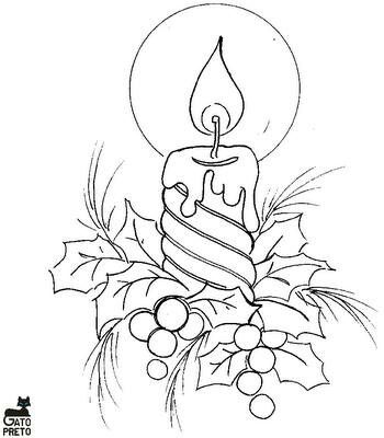 Dibujo vela de navidad pintura en tela navidad tela navidad patrones de bordado