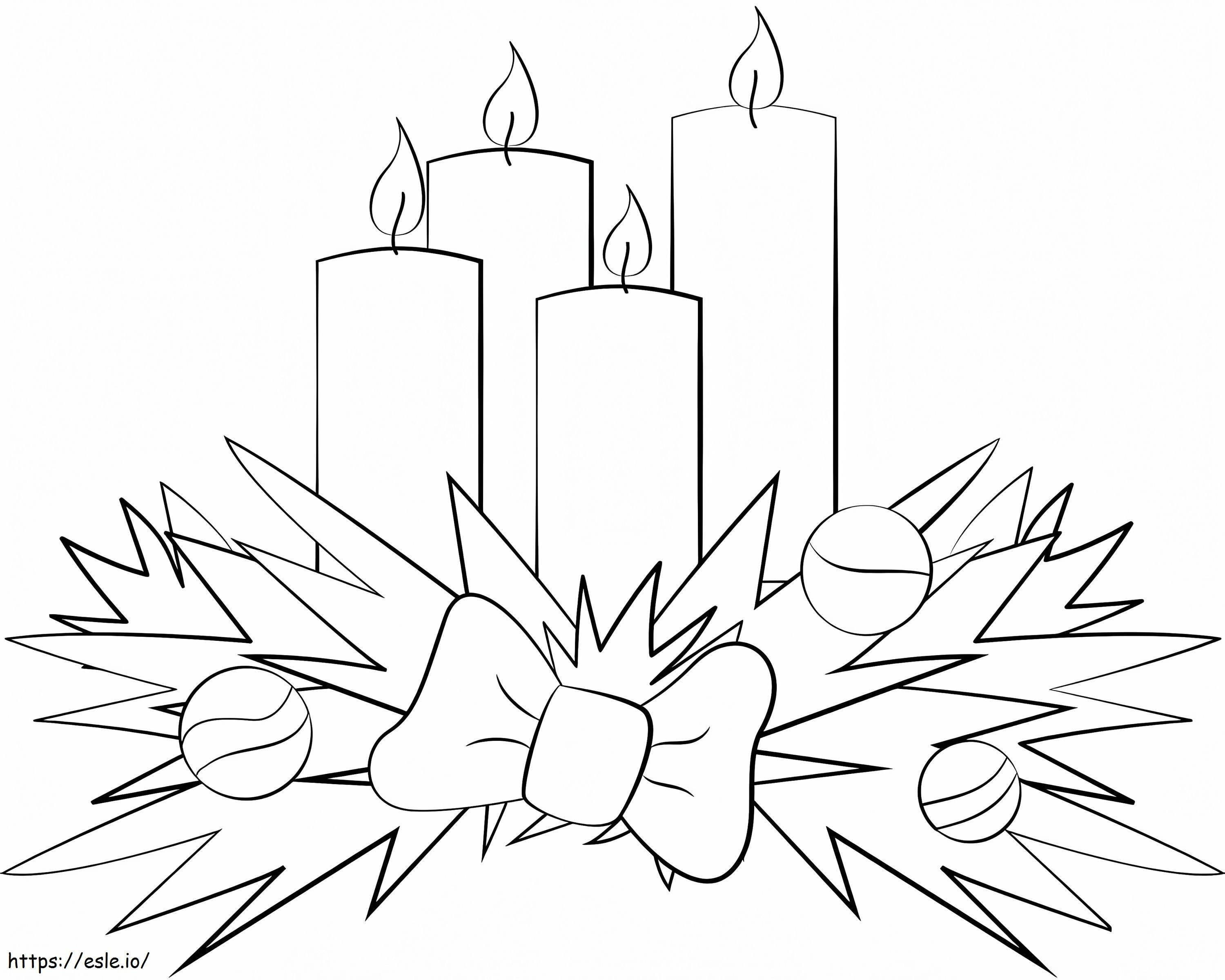 Print advent candles coloring page