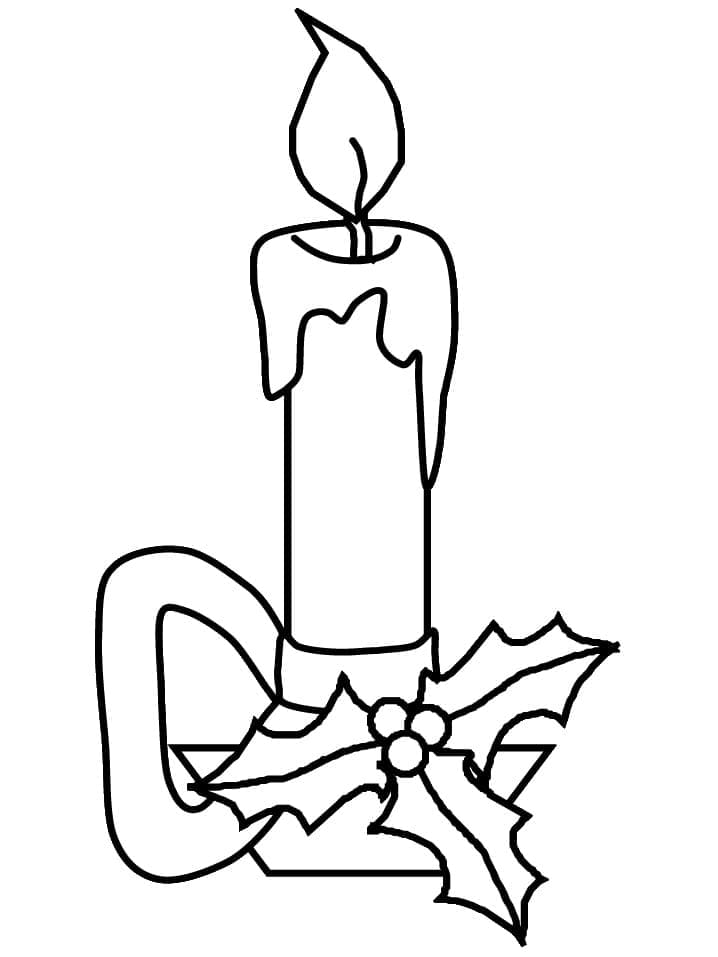 A christmas candle coloring page
