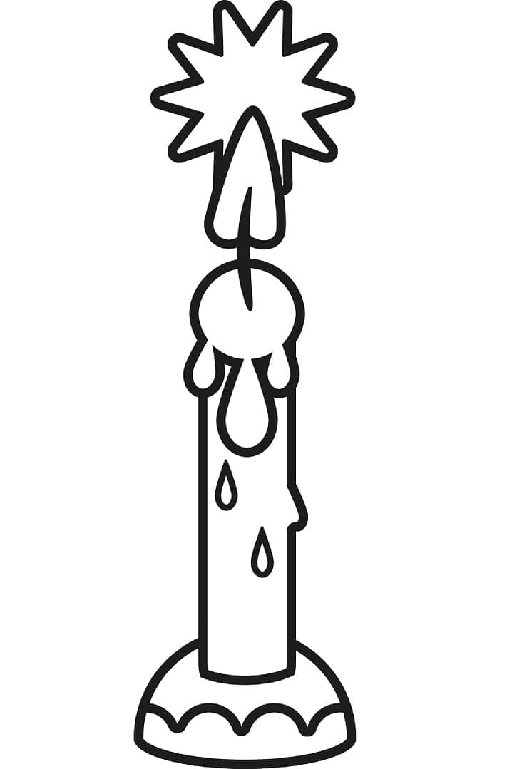 Free christmas candle coloring page