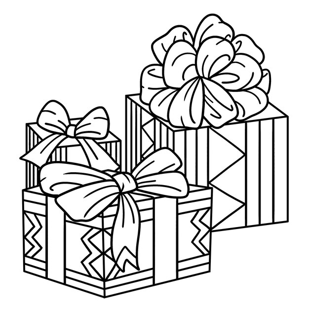 Premium vector gifts isolated coloring page for kids