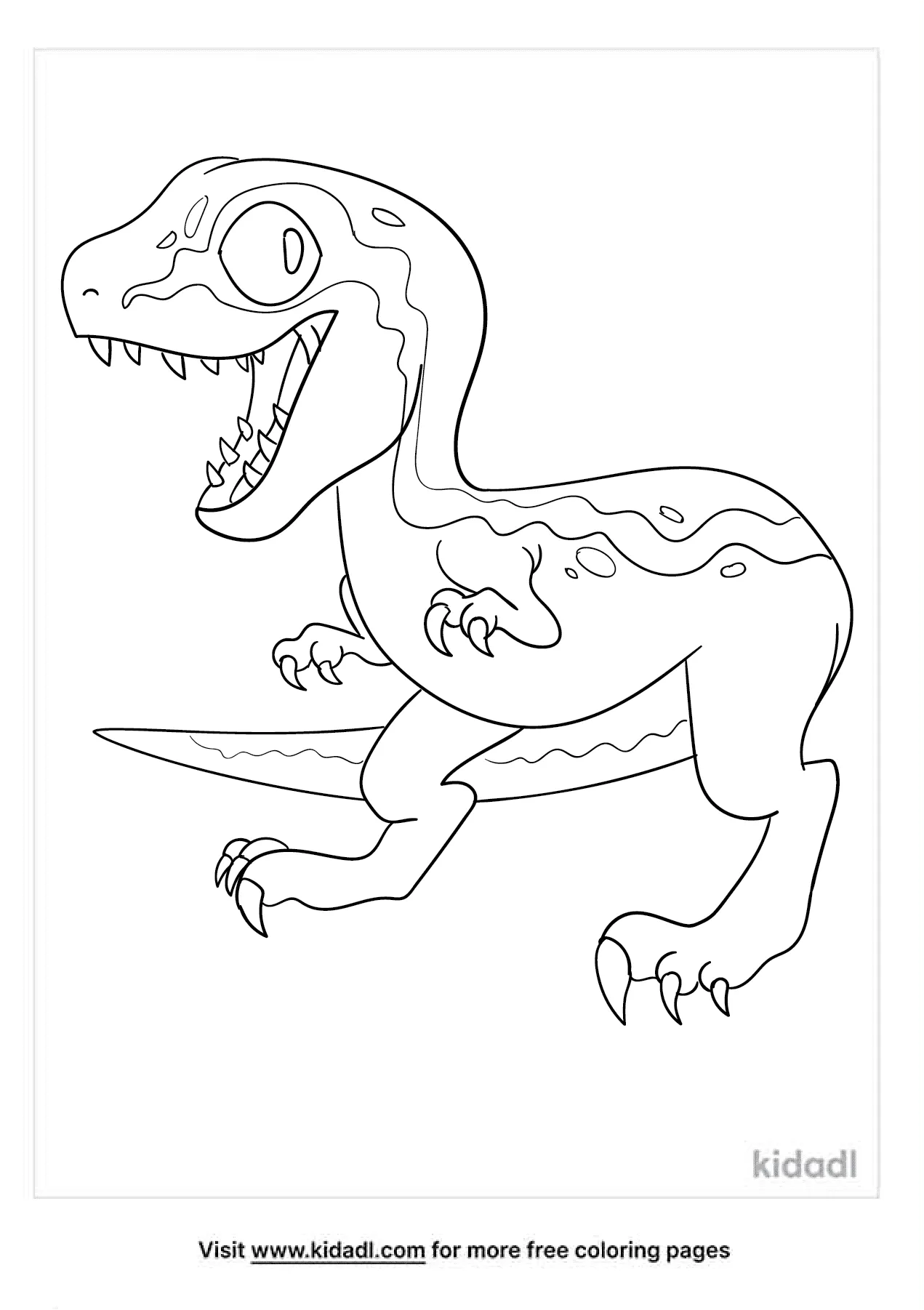 Free velociraptor coloring page coloring page printables