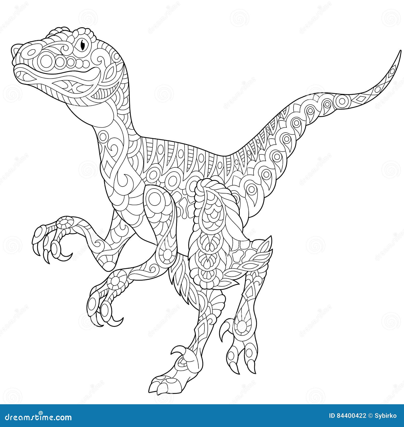 Velociraptor coloring stock illustrations â velociraptor coloring stock illustrations vectors clipart