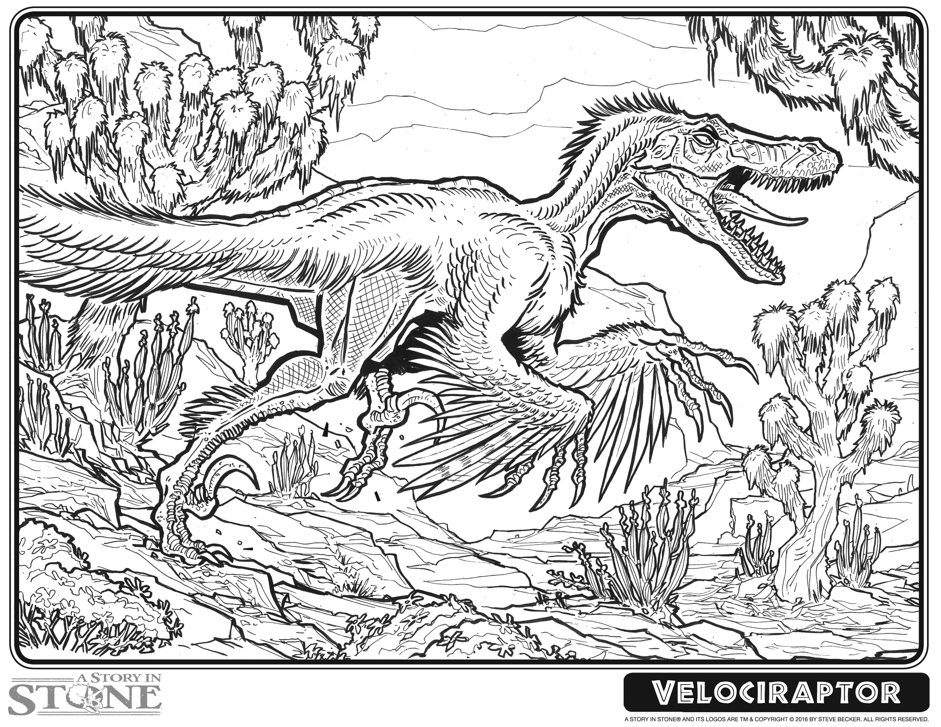 Velociraptor steve becker illustration