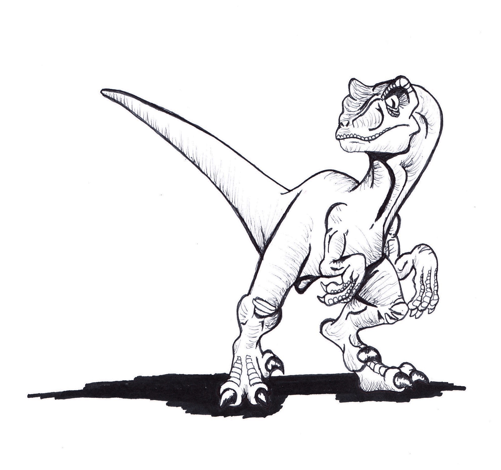 Jurassic park velociraptor sketch by ajwensloff on