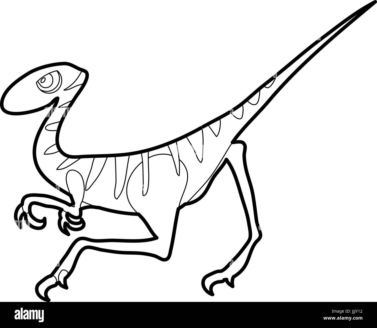 Velociraptor icon outline stock vector image art