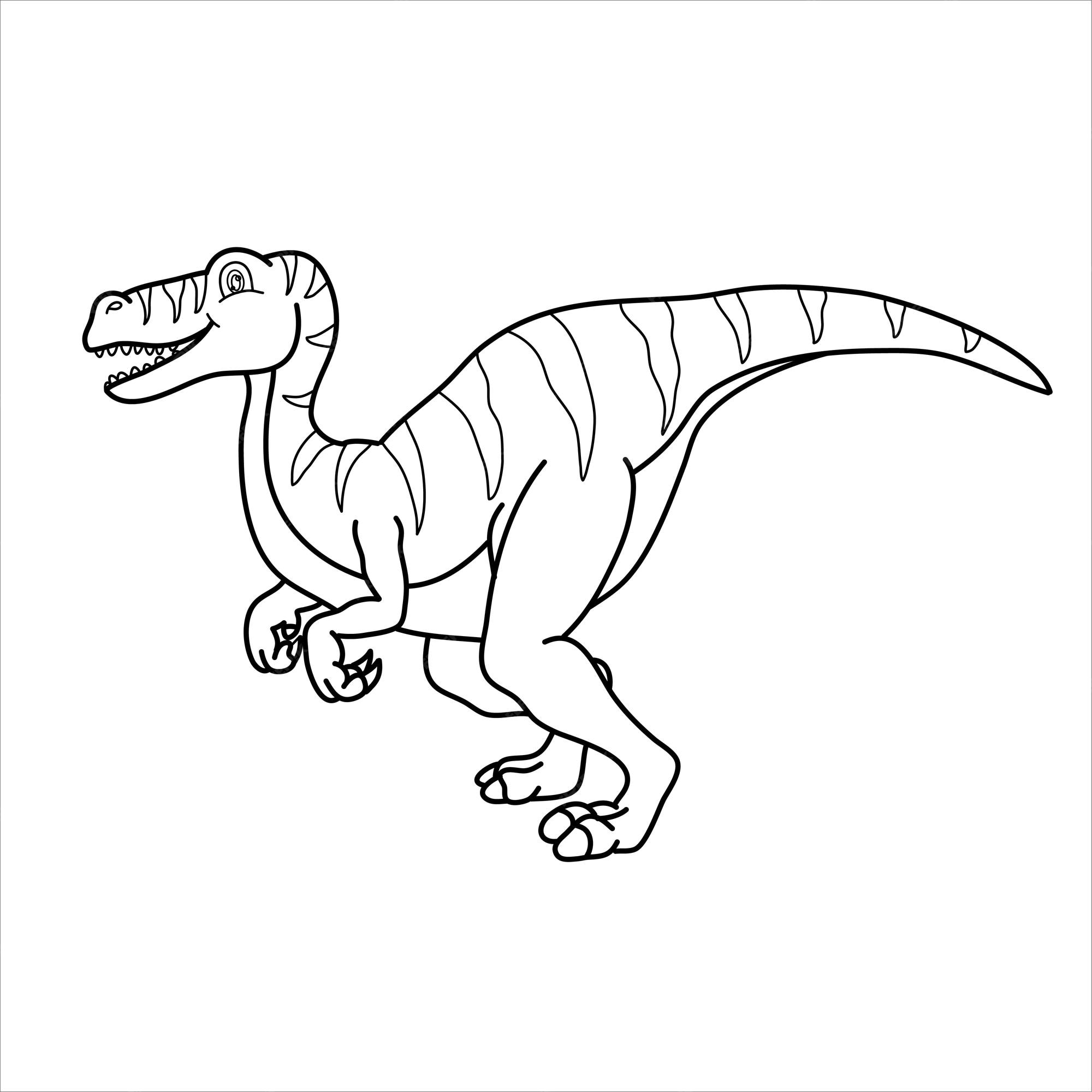 Premium vector velociraptor outline for coloring books for kids