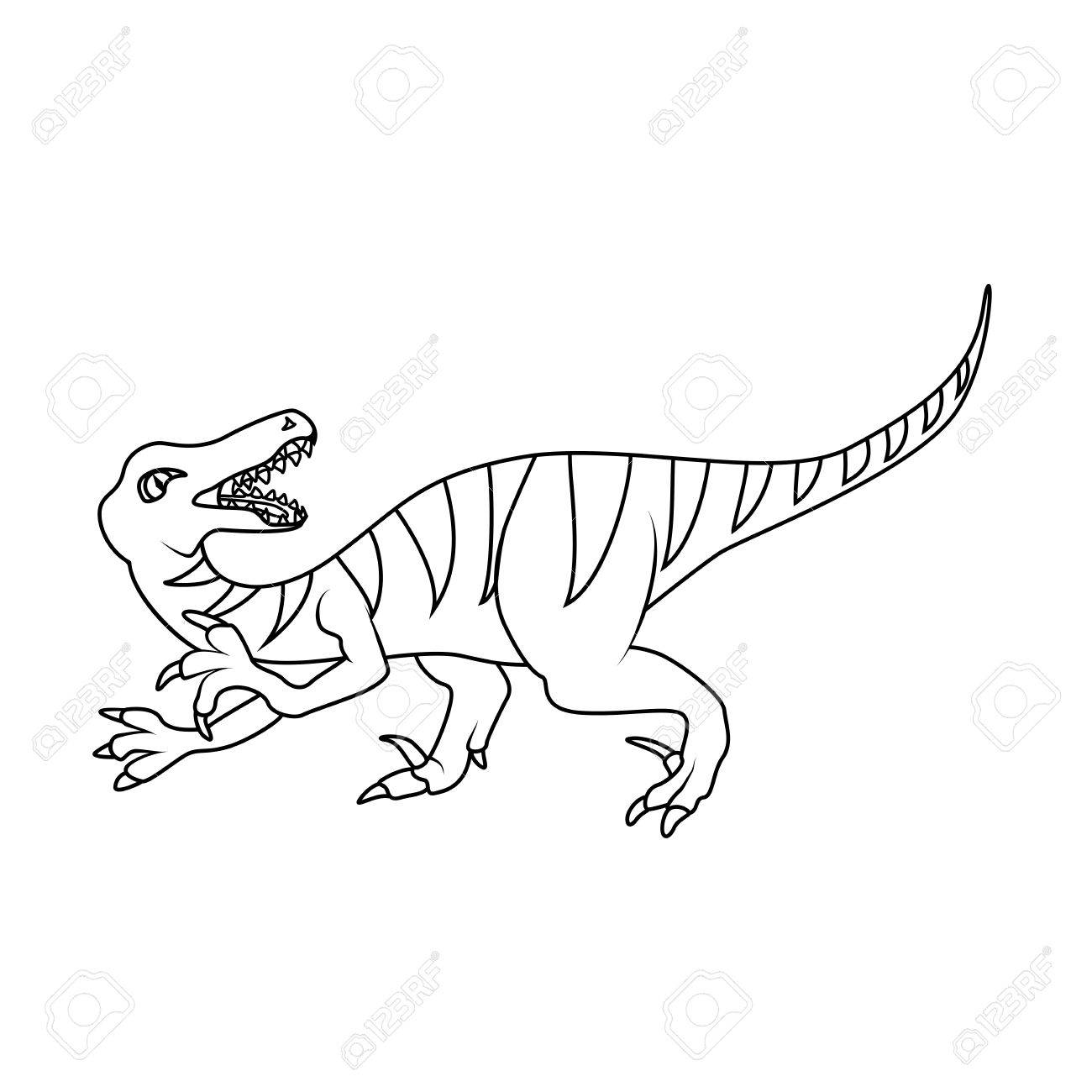 Coloring book velociraptor dinosaur royalty free svg cliparts vectors and stock illustration image