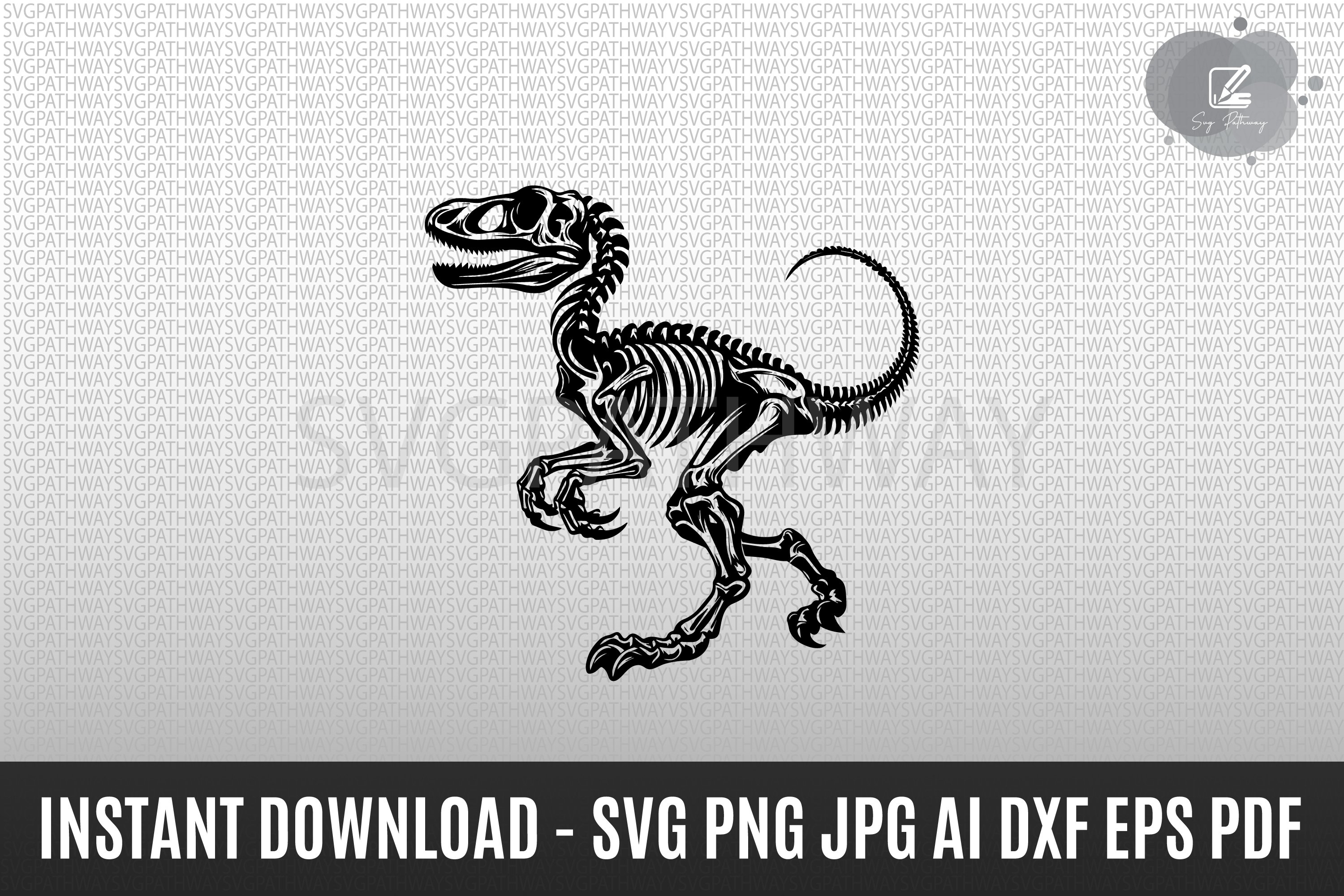 Raptor skeleton svg dinosaur svg velociraptor
