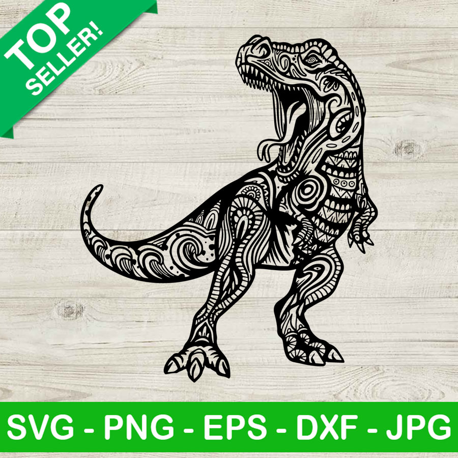 Mandala t rex svg dinosaur svg mandala dinosaur svg