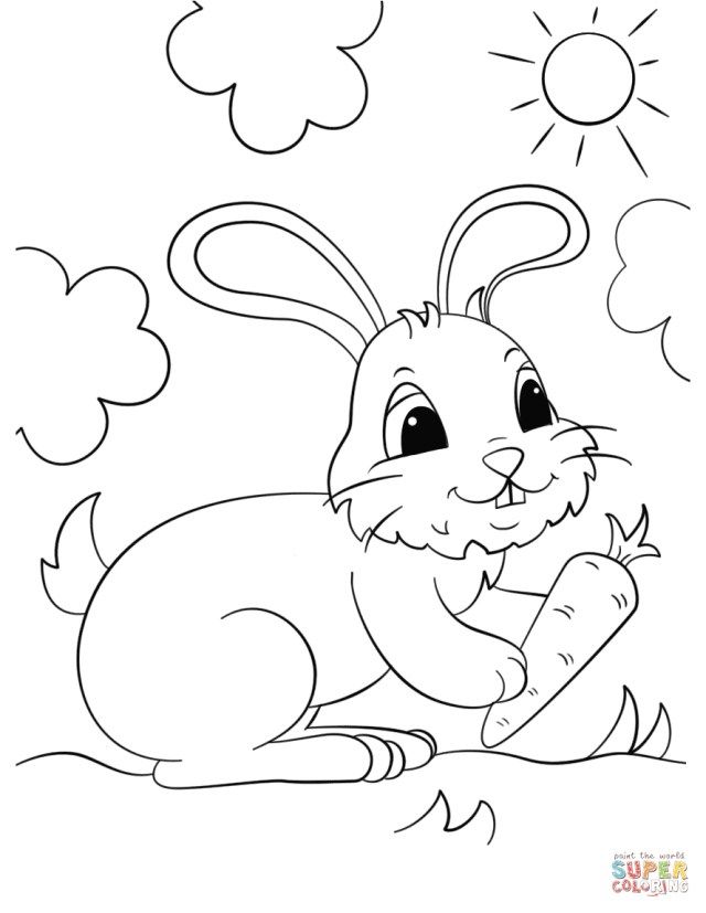 Beautiful image of rabbit coloring pages