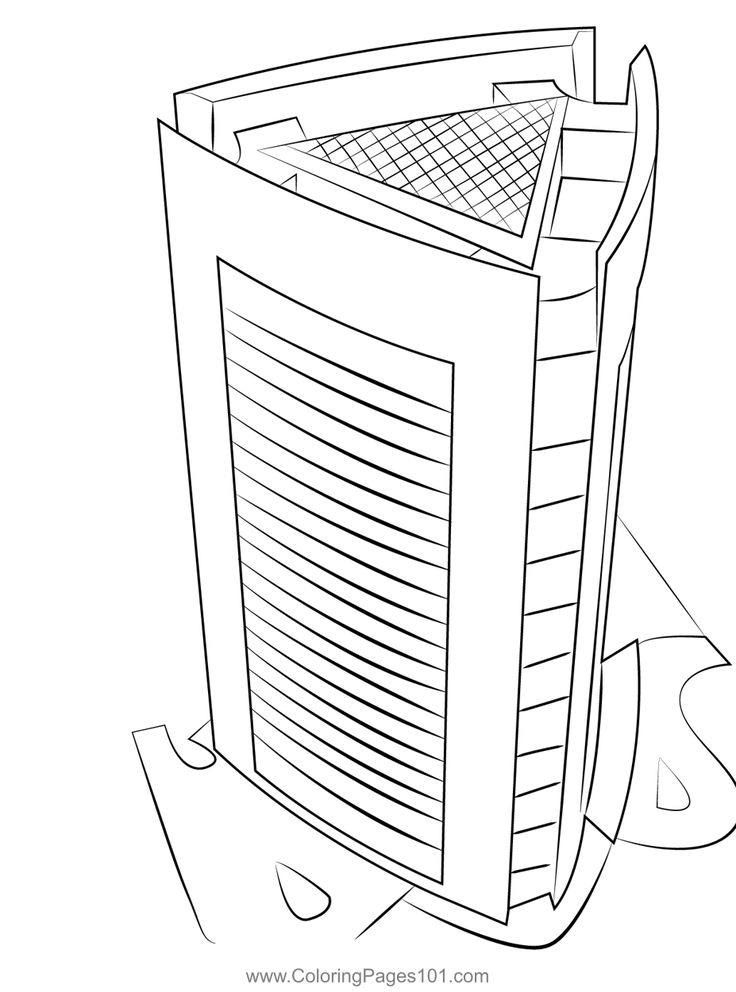 Triangular skyscraper coloring page coloring pages printable coloring pages coloring pages for kids