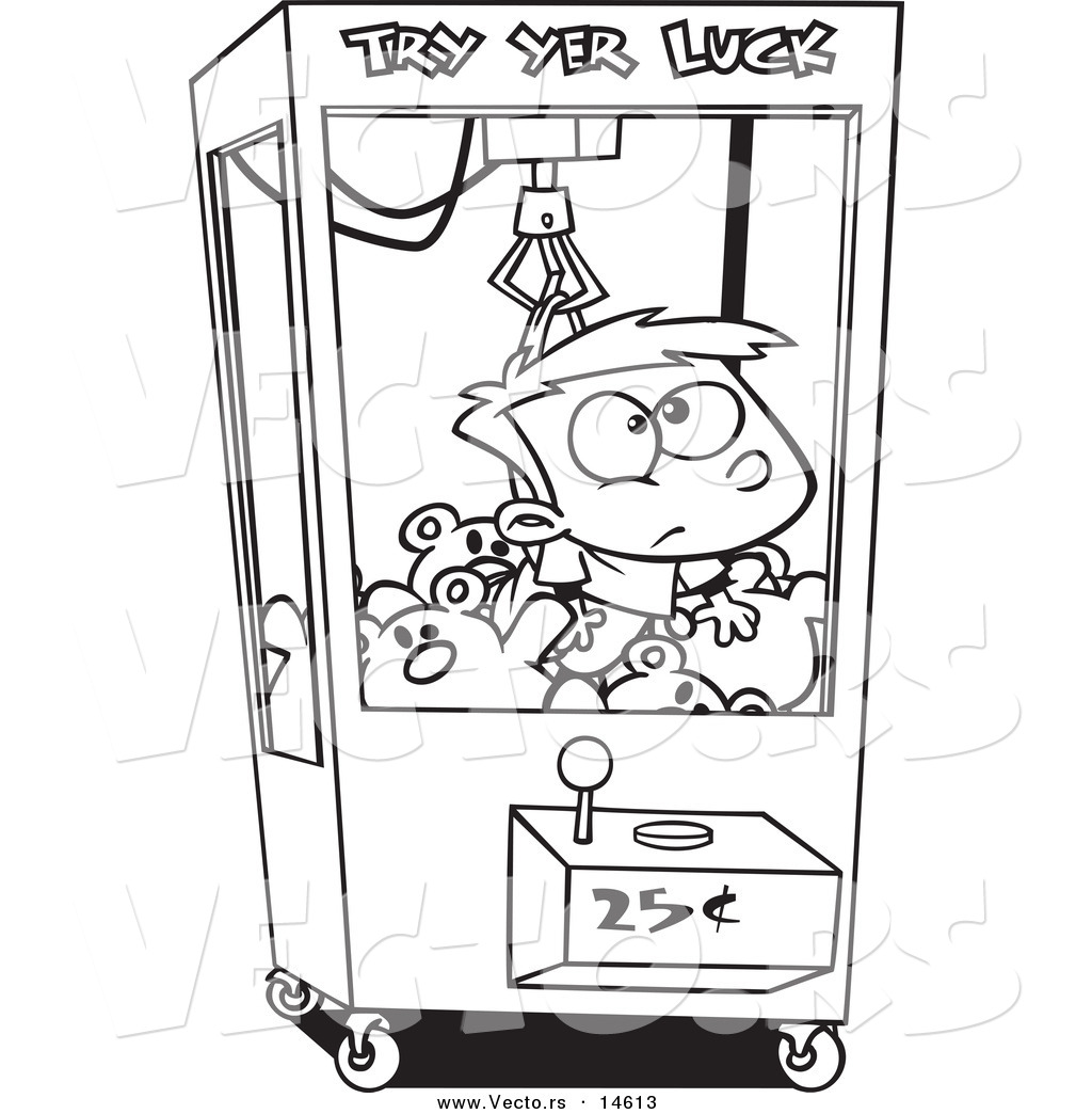 R of a cartoon boy stuck in a toy machine