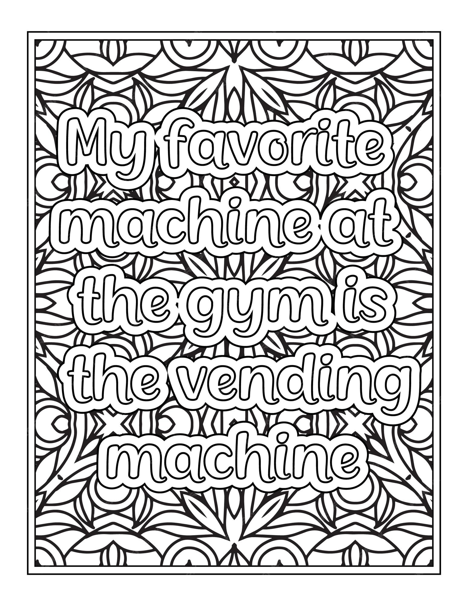 Premium vector funny quotes coloring page for kdp interior