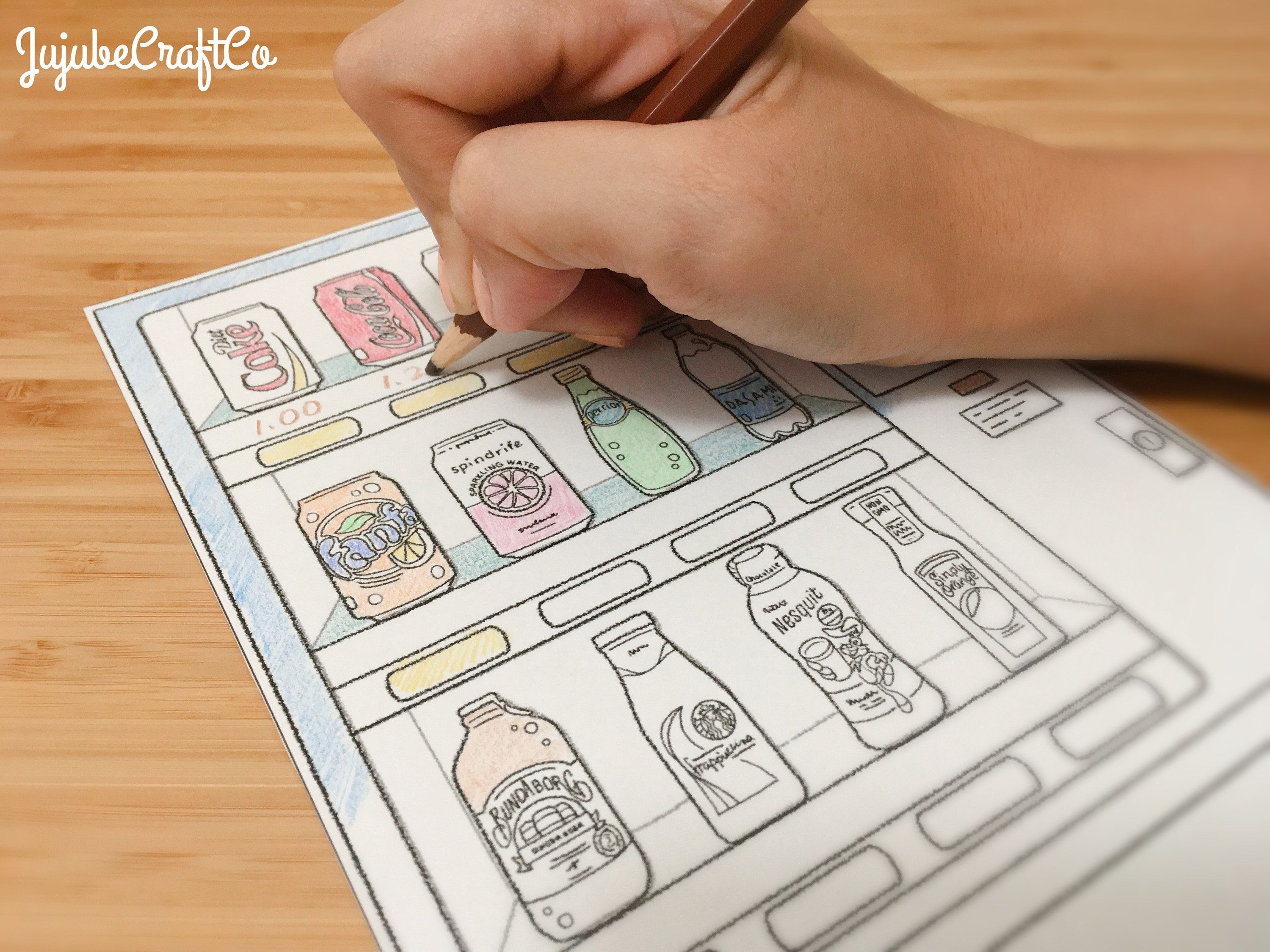 Vending machine coloring page
