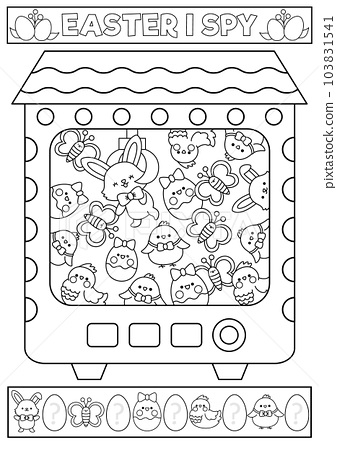 Easter black and white i spy game for kids with