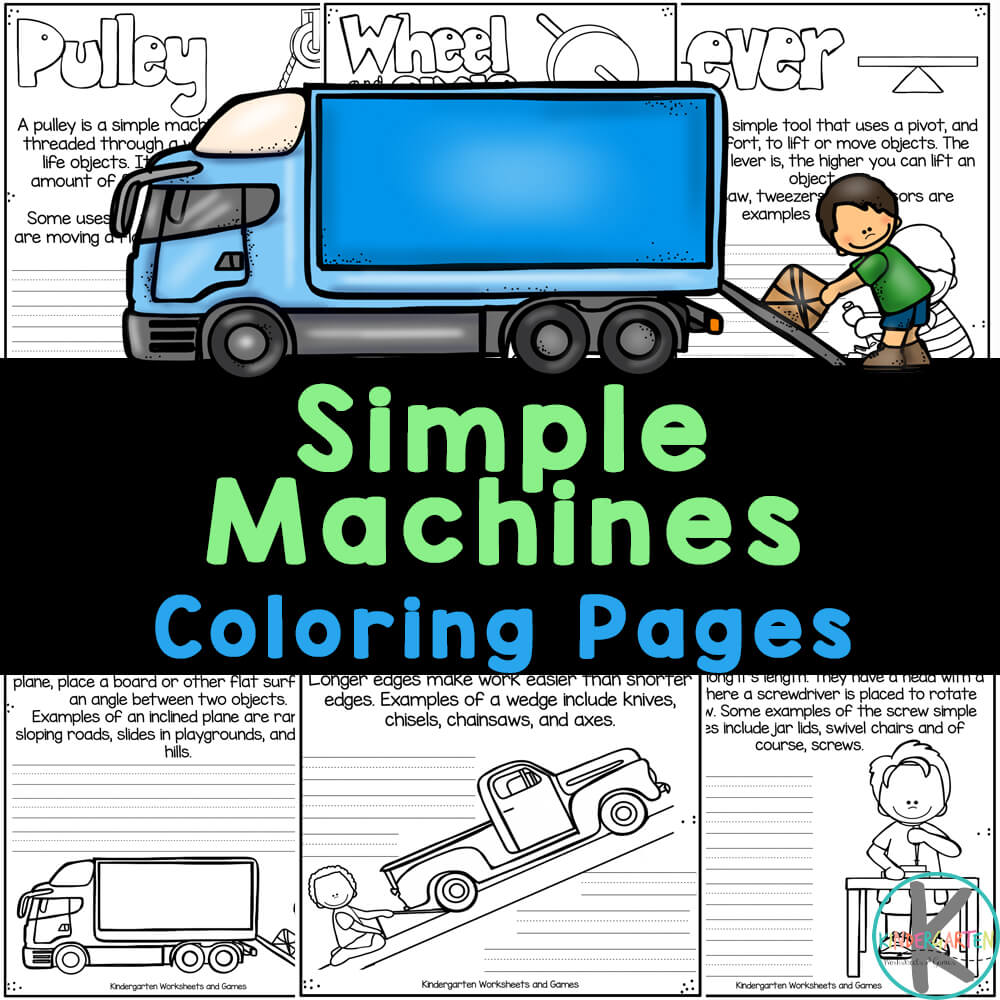Free printable simple machines coloring pages