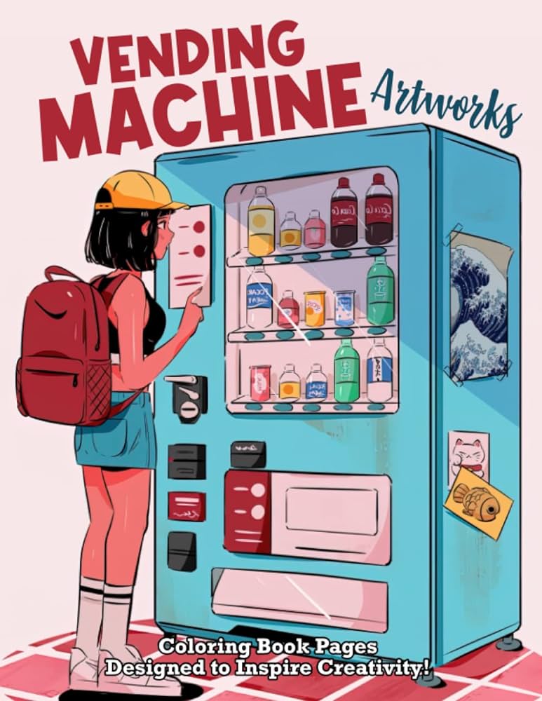 Vending machine artworks coloring book pages designed to inspire creativity amazing colouring pages for grownups and beautiful designs of vending machine packs durian books