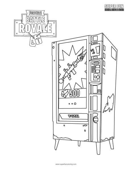 Fortnite vendingmachine coloring page coloring pages for boys cool coloring pages unicorn coloring pages