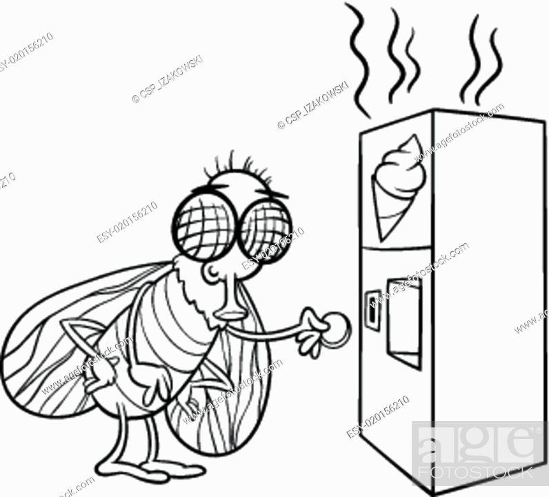 Fly and vending machine coloring page stock vector vector and low budget royalty free image pic esy