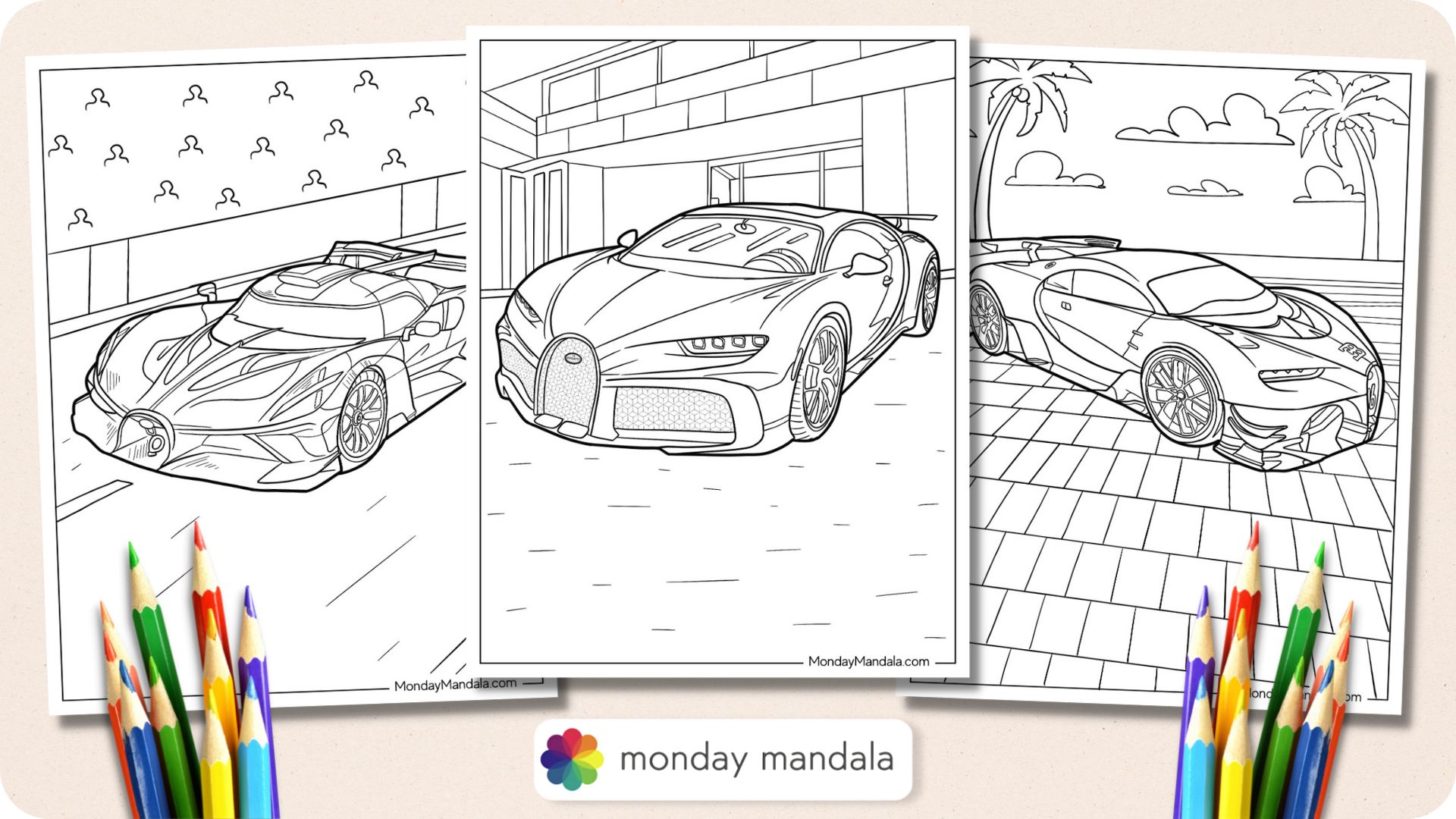 Bugatti coloring pages free pdf printables