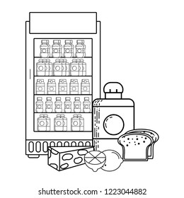 Vending machine drinks black white stock vector royalty free