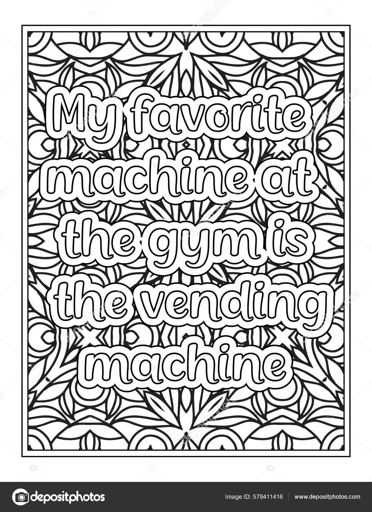 Funny quotes coloring page kdp coloring book stock vector by protabsorkar